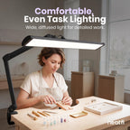 Pro 4500 Lumens 50W LED Desk Lamp with Clamp, CRI 95, CCT, Black