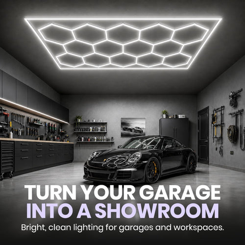 15-Hex LED Garage Light – 60,720 Lumens, Dimmable, Cool White