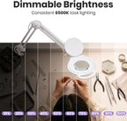 Pro LED Magnifying Lamp, 1200 Lumens, CRI 95, Glass Lens, White