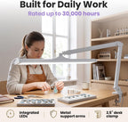 Pro 4500 Lumens LED Desk Lamp, Clamp, CRI 95, Dimmable, White