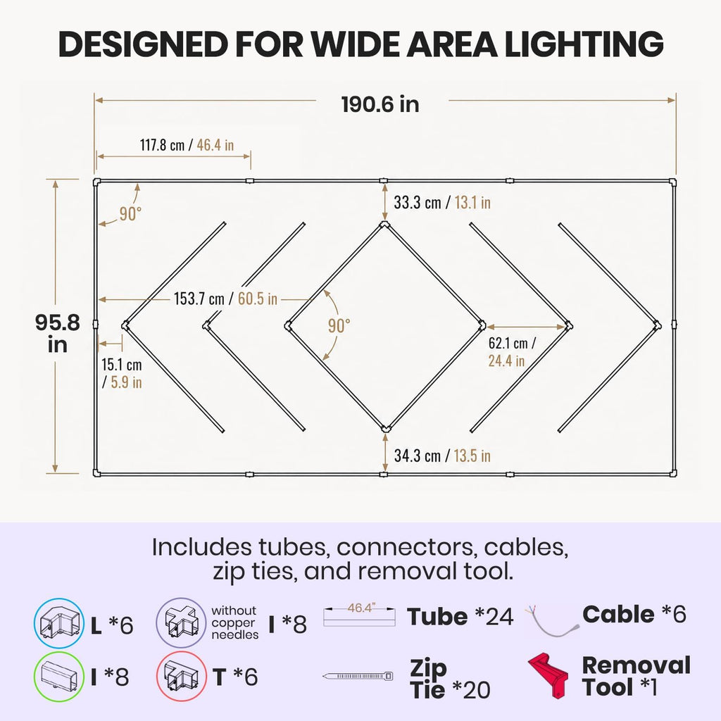 42,240 Lumens 384W, Layered Arrows LED Garage Light, Close-to-Ceiling, Cool White
