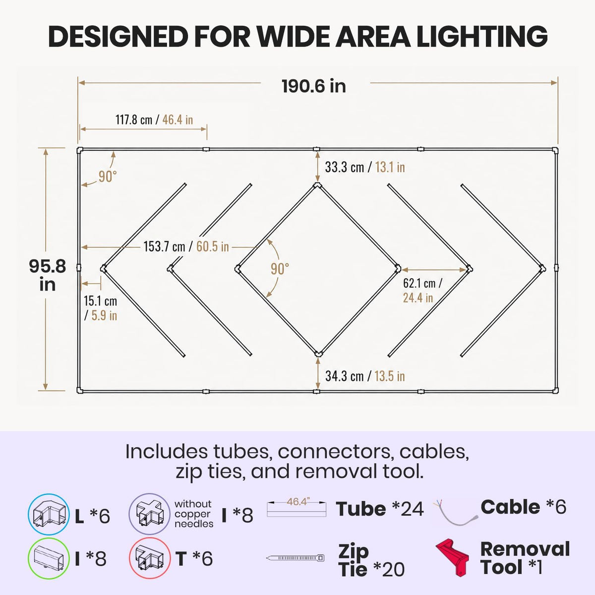 42,240 Lumens 384W, Layered Arrows LED Garage Light, Close-to-Ceiling, Cool White