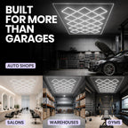 74,800 Lumens LED Garage Light, 23 Diamond Grids, Close-to-Ceiling, Cool White