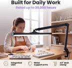 Pro 2300Lumens LED Desk Lamp, Clamp, CRI 95, 24-Inch Head, Black