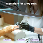 2200 Lumens LED Desk Lamp with Base – 23" Wide Shade, Dimmable, 3 Light Modes, White