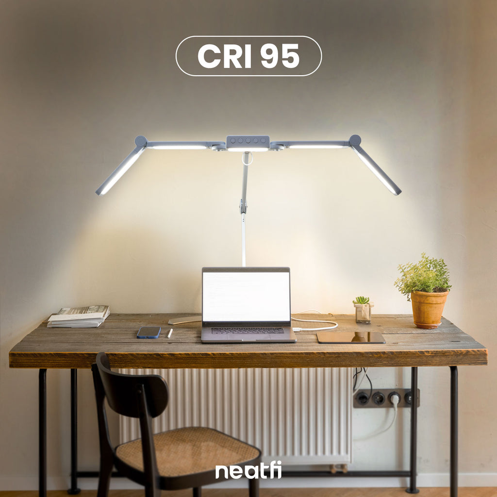 44" Pro LED Desk Lamp with Clamp – 3000 Lumens, CRI 95, Dimmable, 3 Color Modes, White