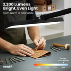 2500 Lumens LED Desk Lamp with Clamp – 22" Wide Shade, 5 Color Modes for Nails & Crafts, Black