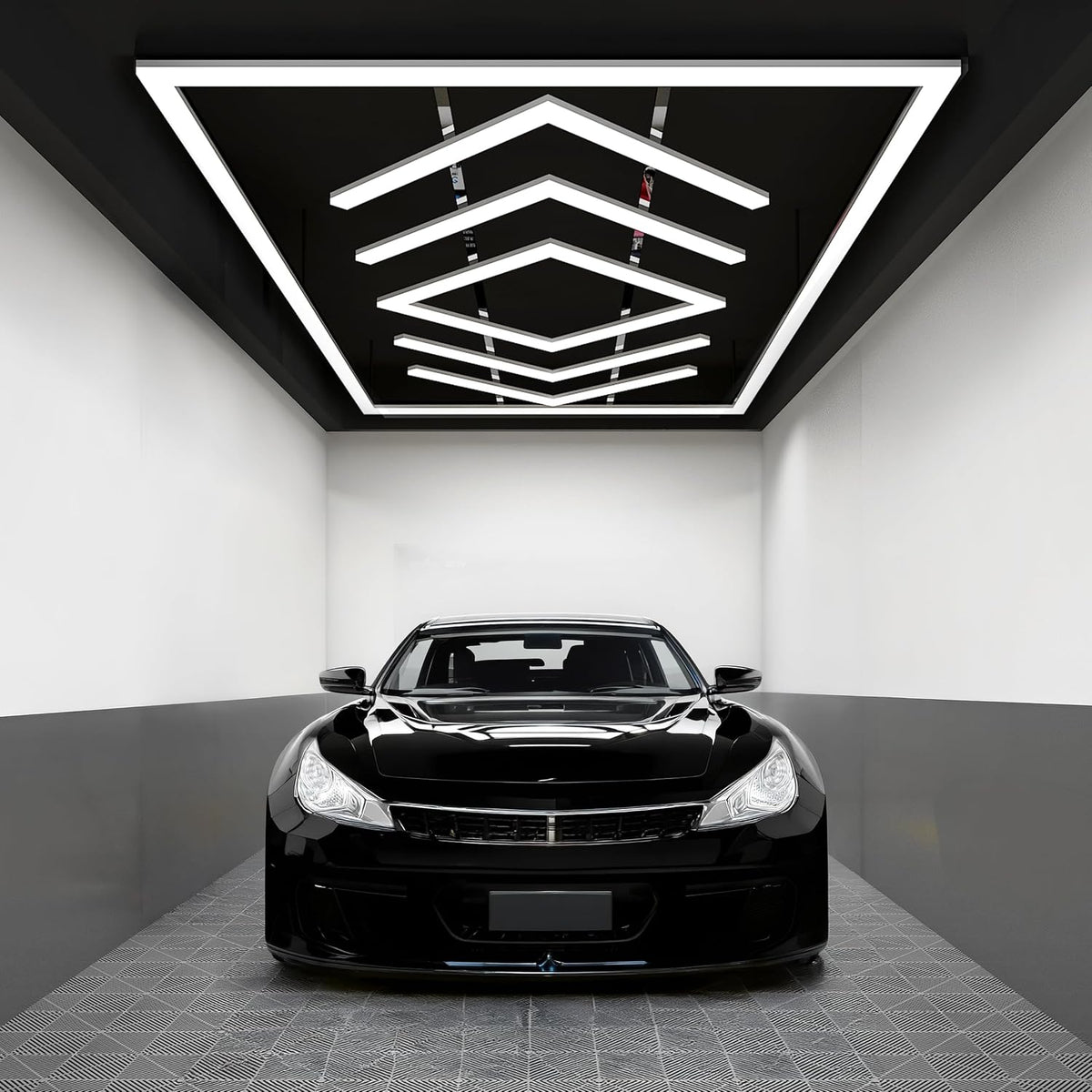 42,240 Lumens 384W, Layered Arrows LED Garage Light, Close-to-Ceiling, Cool White