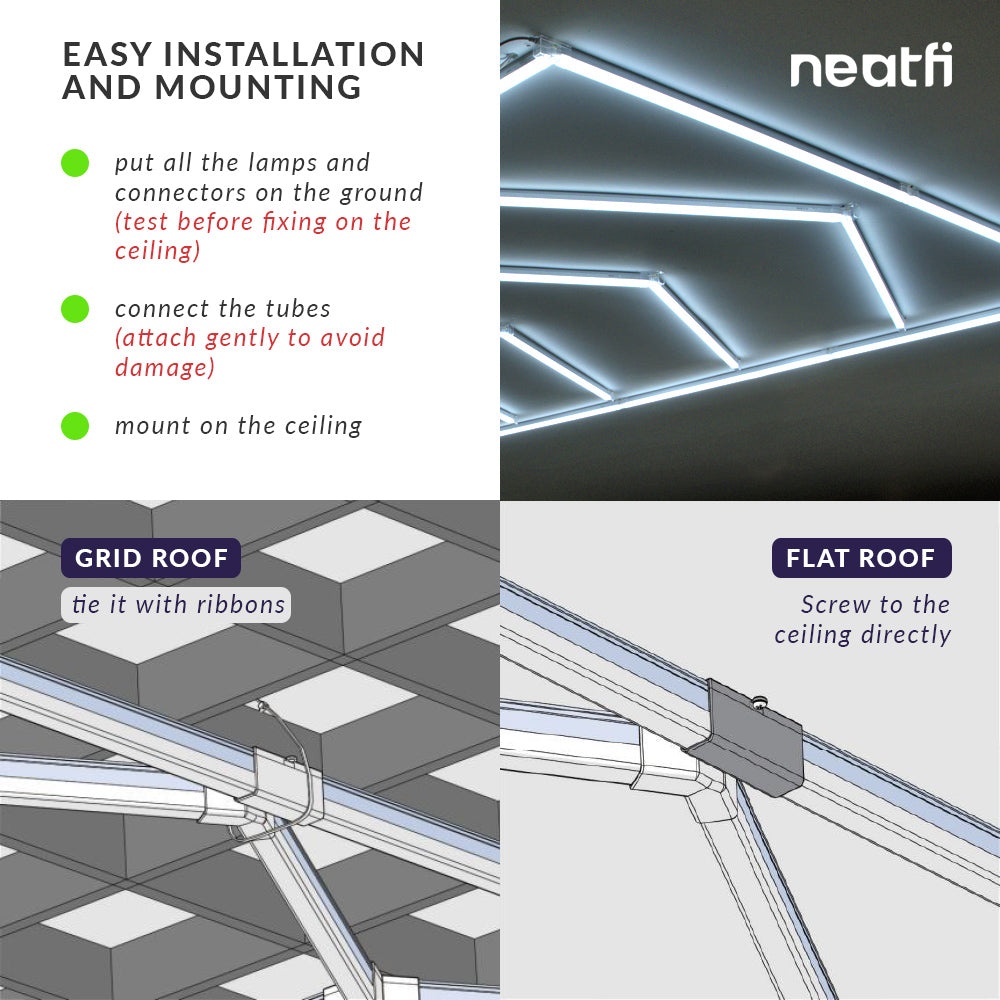 Lámpara de techo LED ultrabrillante con forma de 6 flechas – 42 2400 lúmenes para almacenes y gimnasios, blanco frío