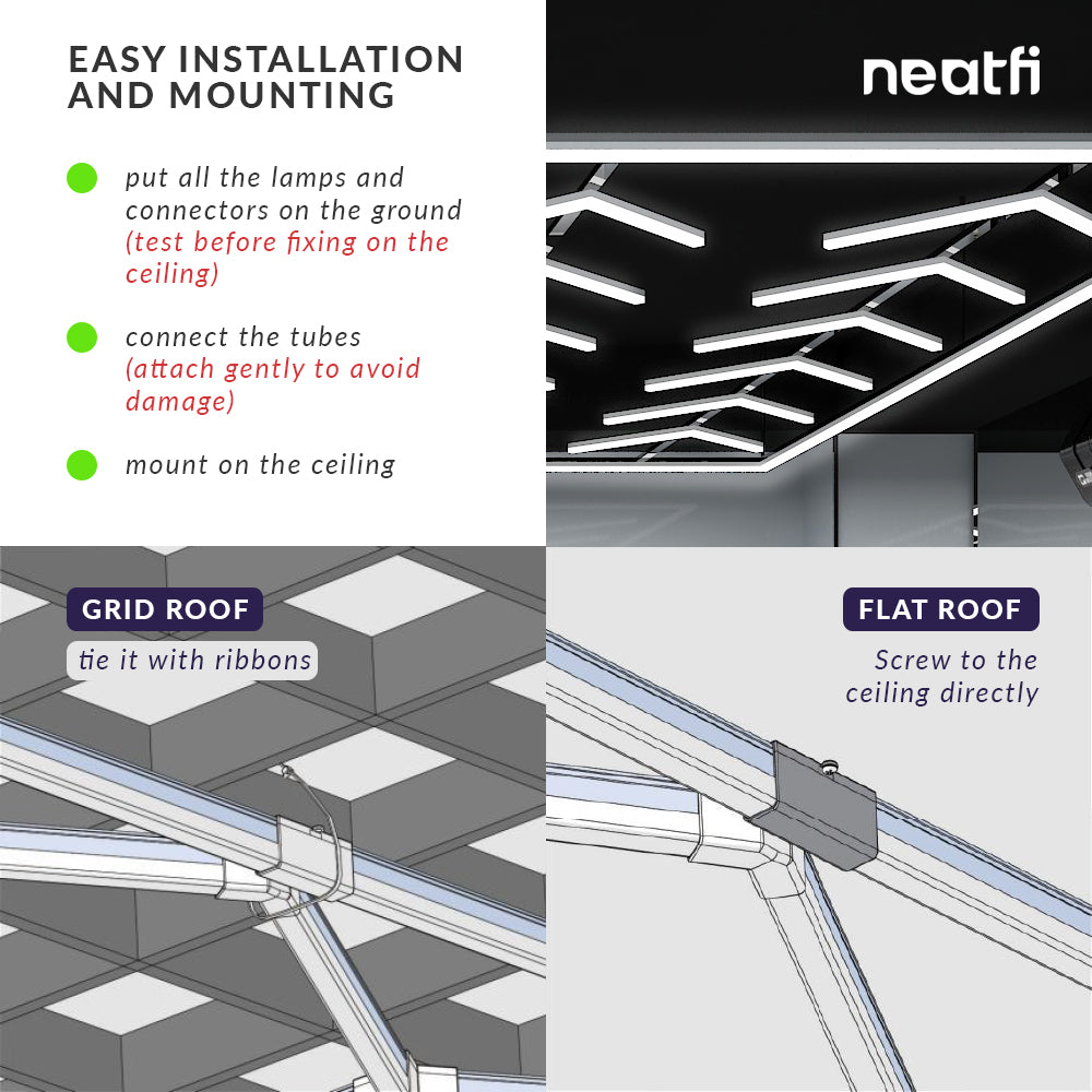 12-Arrow Shape Ultra-Bright LED Ceiling Light – 42,240 Lumens for Warehouses & Gyms