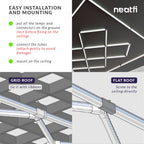 56,320 Lumens Ultra-Bright Diamond Grid LED Ceiling Light for Basements, Shops & Gyms, Cool White