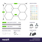 Lámpara de Techo LED RGB de 5 Rejillas Hexagonales – Iluminación Comercial con Clasificación P54 para Salas de Juegos y Cines en Casa