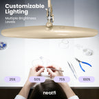 20” Wide Head LED Desk Lamp with Clamp – 2200 Lumens Task Light for Home Office & Crafts, Gold