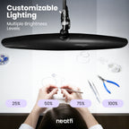 20” Wide Head LED Desk Lamp with Clamp – 2200 Lumens Task Light for Home Office & Crafts, Black