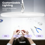20” Wide Head LED Desk Lamp with Clamp – 2200 Lumens Task Light for Home Office & Crafts, White