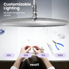 20” Wide Head LED Desk Lamp with Clamp – 2200 Lumens Task Light for Home Office & Crafts, Silver