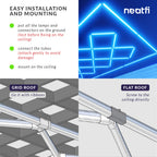 56,320 Lumens Ultra-Bright Diamond Grid LED Ceiling Light for Basements, Shops & Gyms, Blue