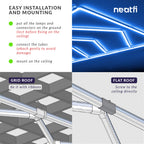 6-Arrow Shape Ultra-Bright LED Ceiling Light – 42,240 Lumens for Warehouses & Gyms, Blue