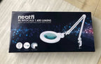 7” Wide Acrylic Lens LED Magnifying Lamp with Clamp – 1600 Lumens, Dimmable for Close Works, Silver