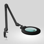 7" Wide Bifocal Lens – 3 Light Modes, 1600 Lumens LED Magnifier Lamp for Detail Works, Black