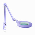 7” Wide Acrylic Lens LED Magnifying Lamp with Clamp – 1600 Lumens, Dimmable for Close Works, Lavender