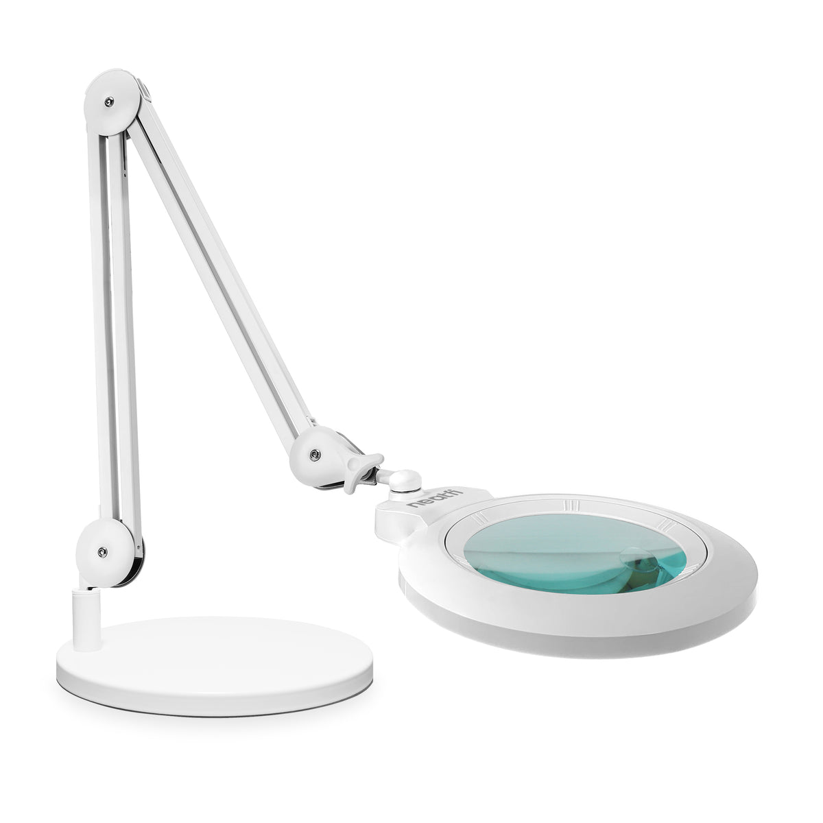 7” Wide Acrylic Lens LED Magnifying Lamp with Base – 1600 Lumens, Dimmable for Close Works, White