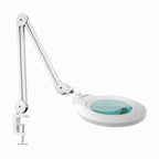 7” Wide Glass Lens LED Magnifying Lamp with Clamp – 1600 Lumens, Dimmable for Close Works, White
