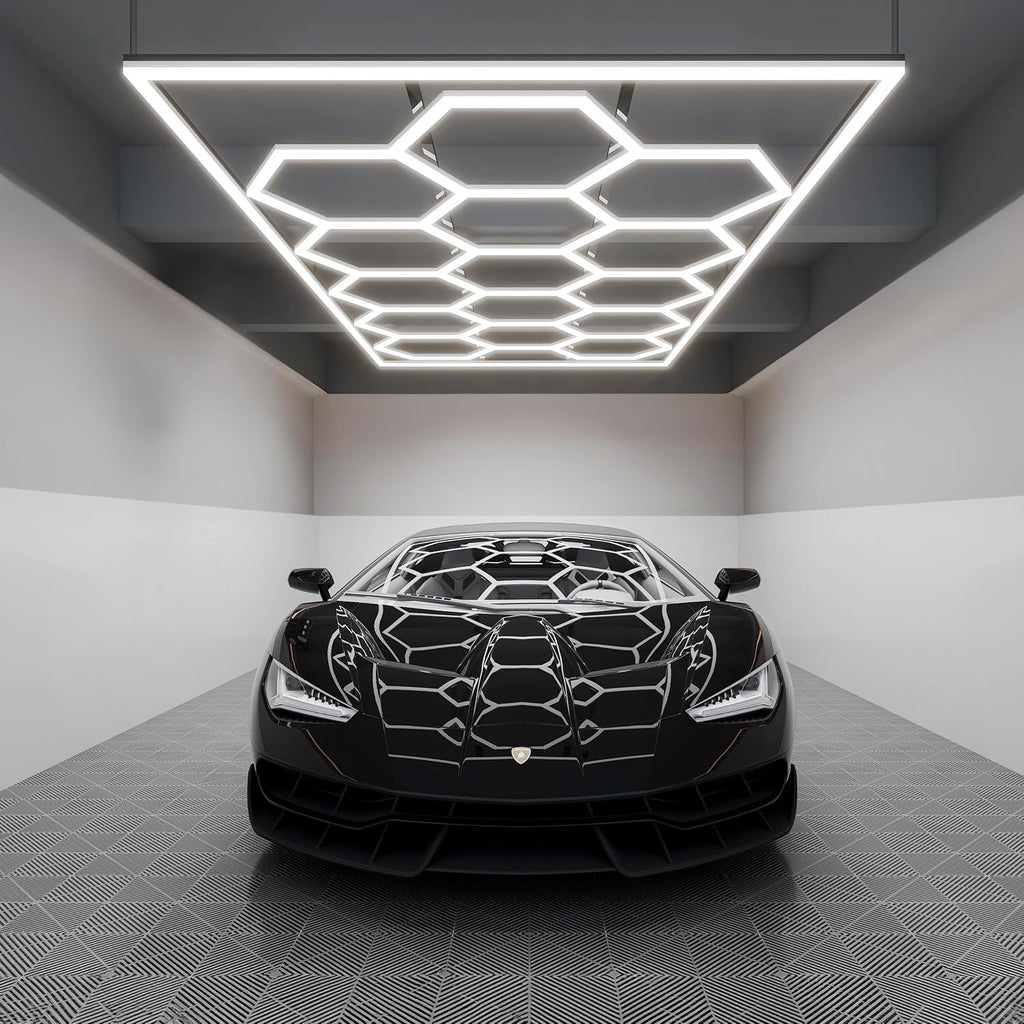 15-Hex LED Garage Light – 60,720 Lumens, Dimmable, Cool White