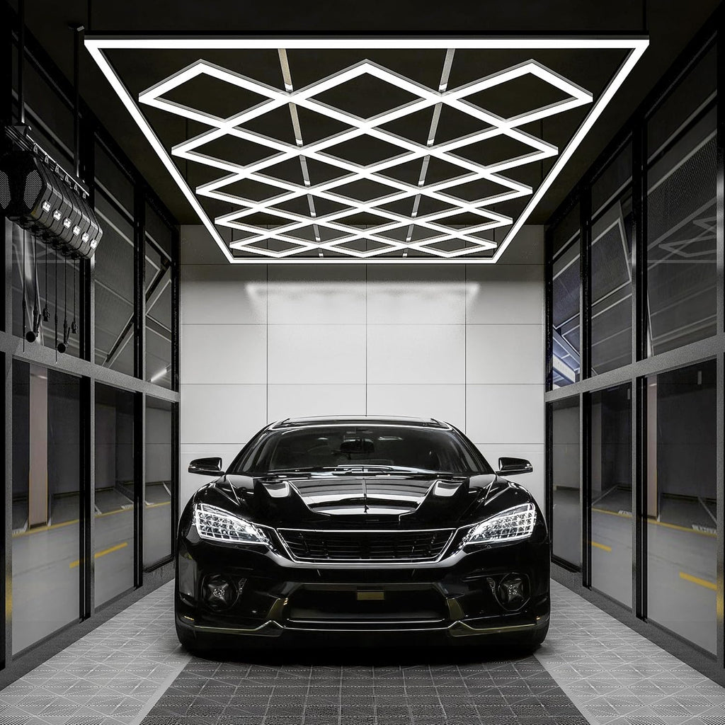 74,800 Lumens LED Garage Light, 23 Diamond Grids, Close-to-Ceiling, Cool White