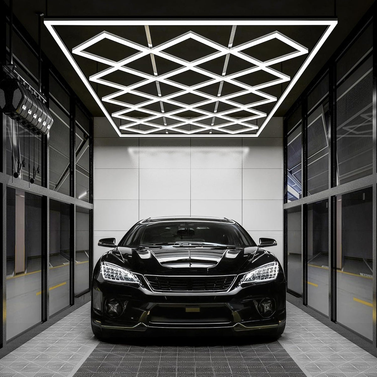 74,800 Lumens LED Garage Light, 23 Diamond Grids, Close-to-Ceiling, Cool White