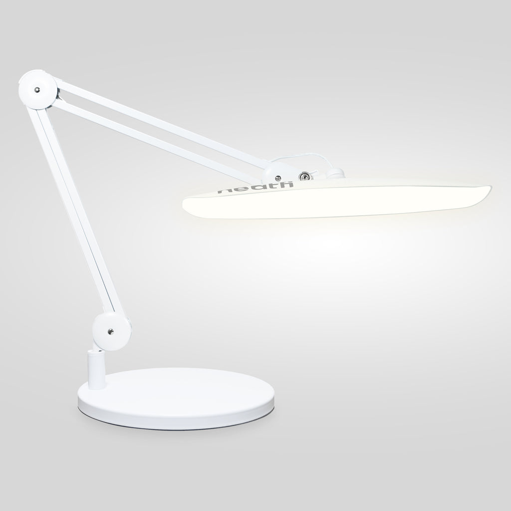 2200 Lumens LED Desk Lamp with Base – 20” Wide Shade, 3 Light Modes, Dimmable Task Light, White