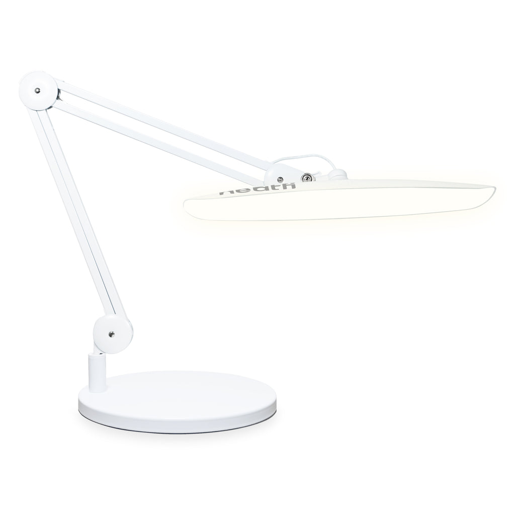 2200 Lumens LED Desk Lamp with Base – 20” Wide Shade, 3 Light Modes, Dimmable Task Light, White