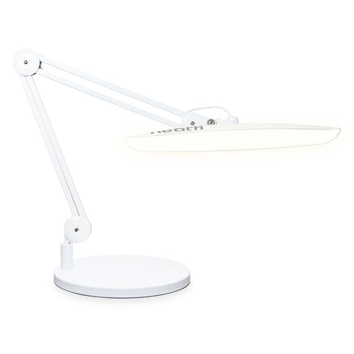 2200 Lumens LED Desk Lamp with Base – 20” Wide Shade, 3 Light Modes, Dimmable Task Light, White