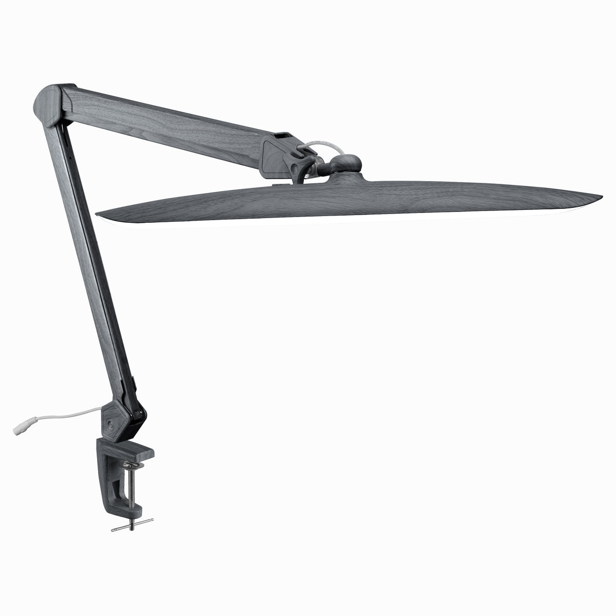 20” Wide Head LED Desk Lamp with Clamp – 2200 Lumens Task Light for Home Office & Crafts, Gray Wood