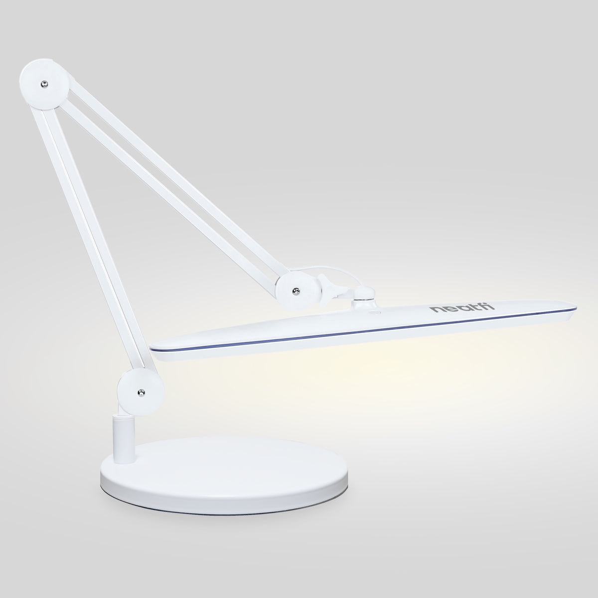 2200 Lumens LED Desk Lamp with Base – 23" Wide Shade, Dimmable, 3 Light Modes, White