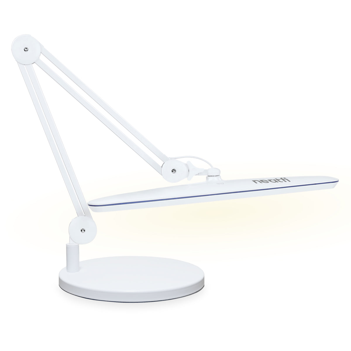 2200 Lumens LED Desk Lamp with Base – 23" Wide Shade, Dimmable, 3 Light Modes, White