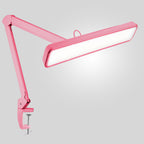 22” Wide Shade LED Desk Lamp with Clamp – 2500 Lumens Task Light for Workbench & Crafts, Pink