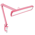 22” Wide Shade LED Desk Lamp with Clamp – 2500 Lumens Task Light for Workbench & Crafts, Pink