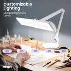3500 Lumens LED Desk Lamp with Base – 26" Ultra-Wide, 3 Light Modes, Touch Control Light, White