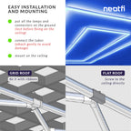 2 Rectangles LED Car Garage Light – 35,200 Lumens, Easy Installation for Shops & Gyms, Blue