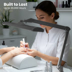 Lampe de bureau LED à pince 3500 lumens – Ultra-large 66 cm, 3 modes d'éclairage, contrôle tactile, argenté