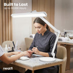 22” Wide Shade LED Desk Lamp with Base – 2500 Lumens Task Light for Workbench & Crafts, White