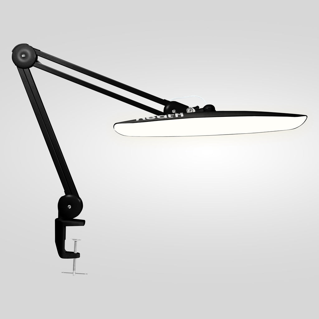 2200 Lumens LED Desk Lamp with Clamp – 20” Wide Shade, 3 Light Modes, Black (Good-as-New)