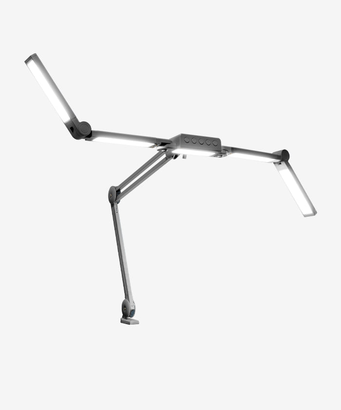 44" Pro LED Desk Lamp with Clamp – 3000 Lumens, CRI 95, Dimmable, 3 Color Modes, Silver