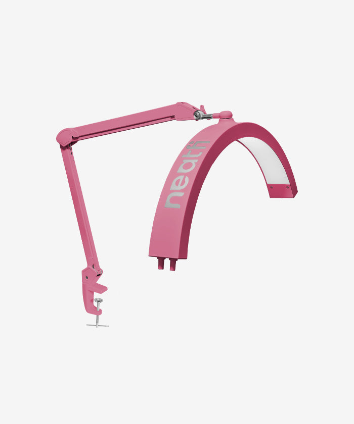 Half Moon Swing Arm Table Lamp with Clamp, 2500 Lumens & 5 Light Modes - Pink