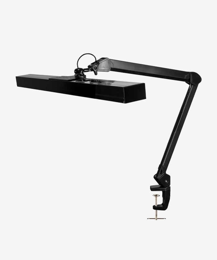 3000 Lumens Flex Desk Lamp with Clamp, Metal Arm – 28" Wide, 5 Light Modes, Dimmable Light, Black
