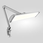 Lampe de bureau LED à pince 3500 lumens – Ultra-large 66 cm, 3 modes d'éclairage, contrôle tactile, argenté