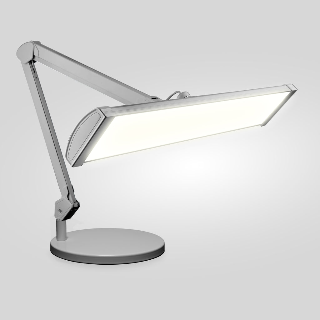 3500 Lumens LED Desk Lamp with Base – 26" Ultra-Wide, 3 Light Modes, Touch Control Light, Silver