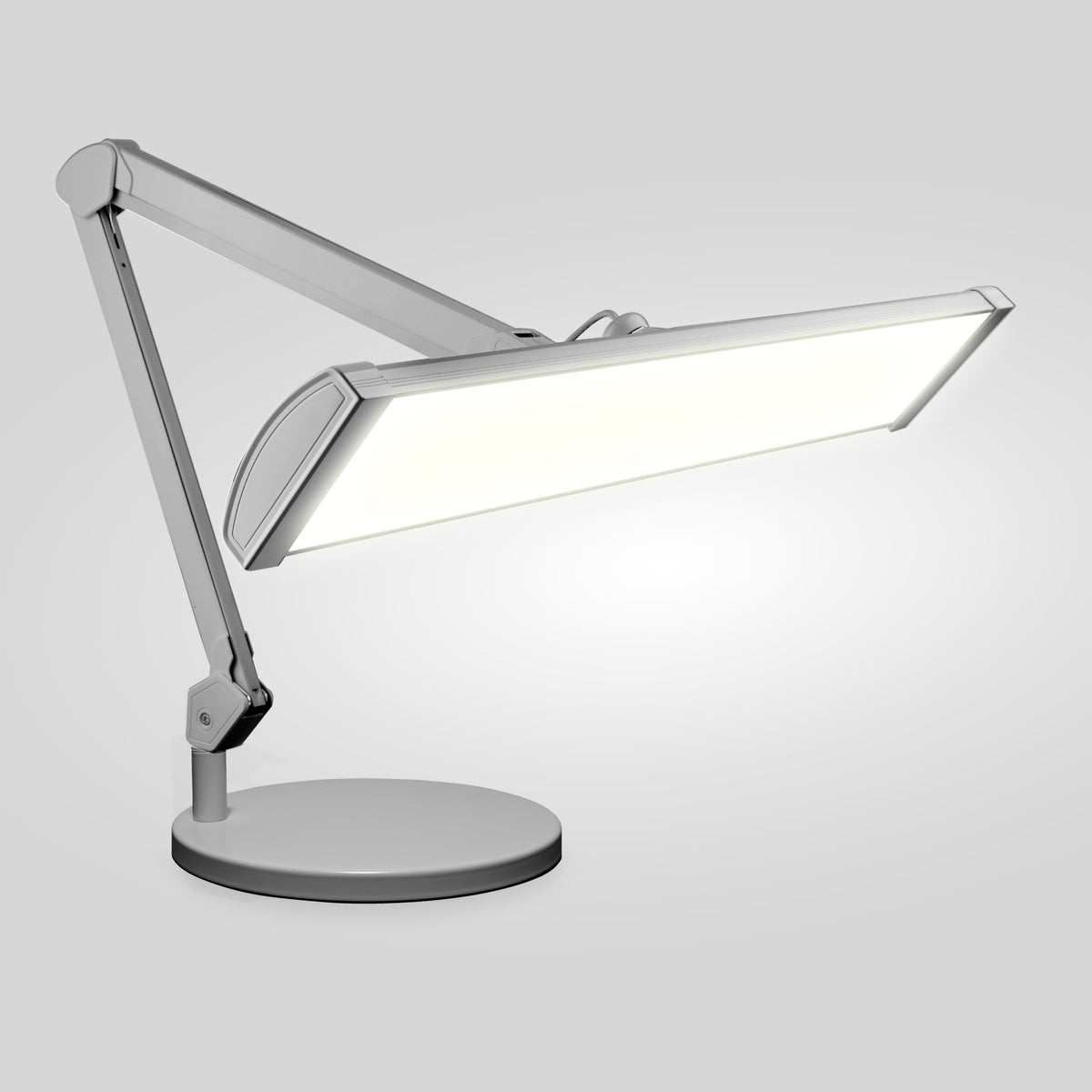 3500 Lumens LED Desk Lamp with Base – 26" Ultra-Wide, 3 Light Modes, Touch Control Light, Silver