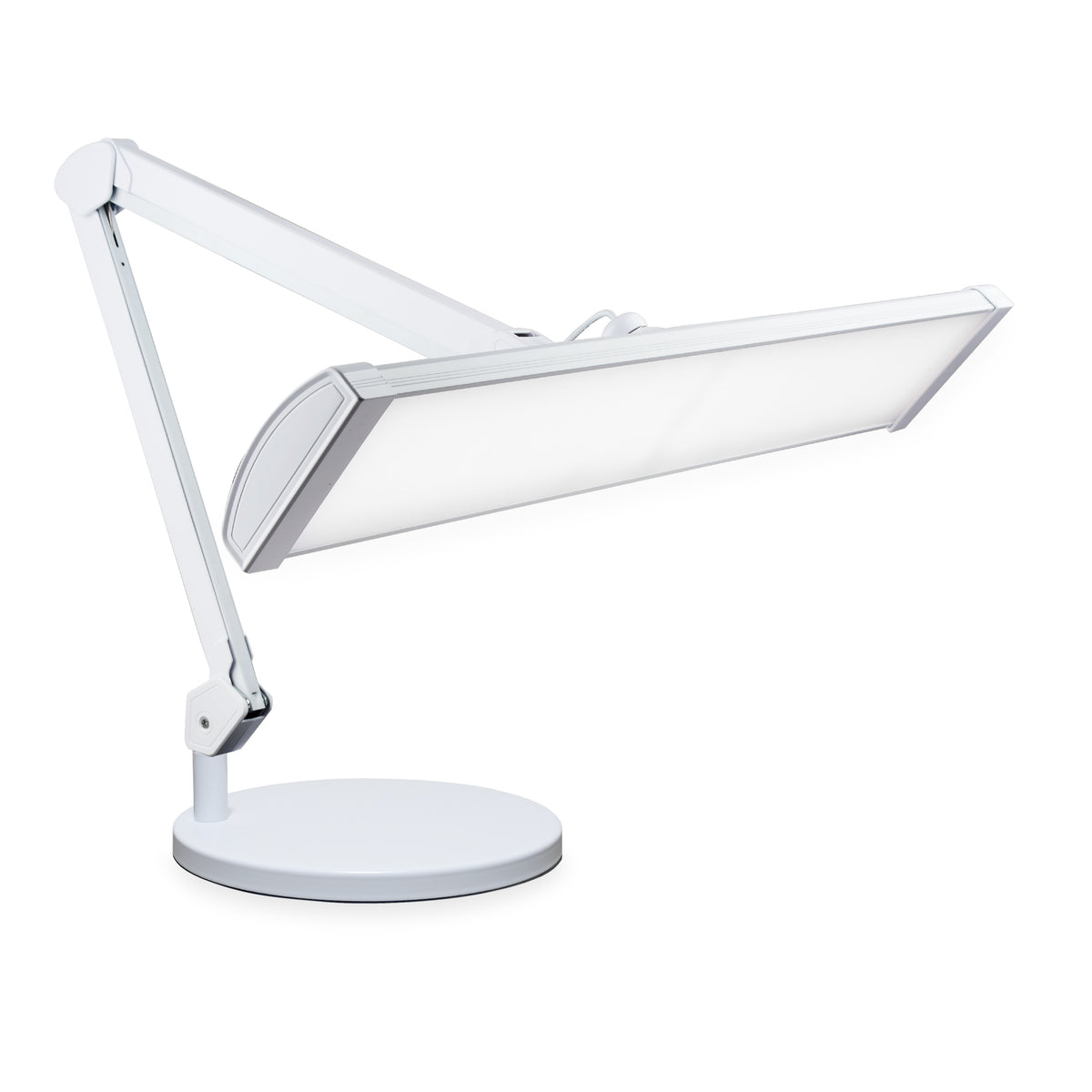 3500 Lumens LED Desk Lamp – 26” Ultra-Wide Shade, Non-Flickering Task Light with Base, White